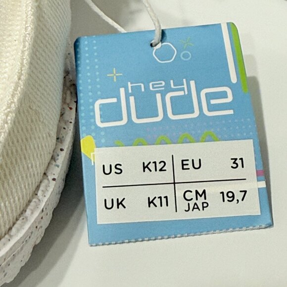 Hey Dude Wendy Youth Disco White Size K12 - Picture 4 of 14